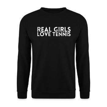 Real girls love tennis design For tennis fans - Unisex Sweatshirt - black - Front - Alina (178cm) & Michal (187cm)