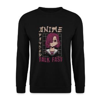 Sakura Haruno Japanese Anime Character - Unisex Sweatshirt - black - Front - Alina (178cm) & Michal (187cm)