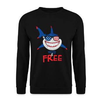 Wild And Free Design For The - Unisex Sweatshirt - black - Front - Alina (178cm) & Michal (187cm)