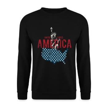 United States of America With US flag for - Unisex Sweatshirt - black - Front - Alina (178cm) & Michal (187cm)