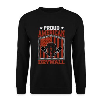 Proud American Drywall Finisher Design - Unisex Sweatshirt - black - Front - Alina (178cm) & Michal (187cm)