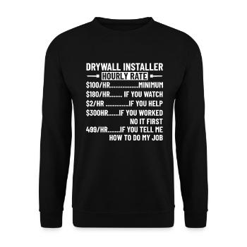 Trockenbau-installateur-finisher-design Für Einen - Unisex Pullover - Schwarz - Vorne - Alina (178cm) & Michal (187cm)