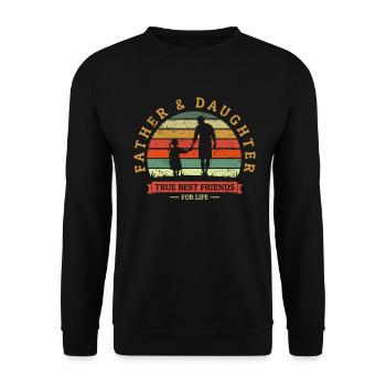 Père et fille De vrais meilleurs amis pour la vie - Sweat-shirt Unisexe - noir - Devant - Alina (178cm) & Michal (187cm)