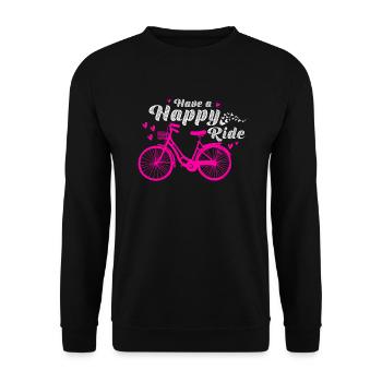 Have a cheerful ride design for bikers or - Unisex Sweatshirt - black - Front - Alina (178cm) & Michal (187cm)