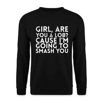 Girl, are you a compliment because I for it - Unisex Sweatshirt - black - Front - Alina (178cm) & Michal (187cm)
