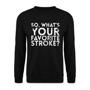 Also, Was Ist Dein Lieblingsschlag? Design Für - Unisex Pullover - Schwarz - Vorne - Alina (178cm) & Michal (187cm)