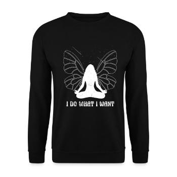I Do What I Want, Design For Yoga Fans - Unisex Sweatshirt - black - Front - Alina (178cm) & Michal (187cm)