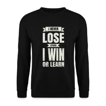 Ich Verliere Weder Ich Gewinne Oder Lerne - Unisex Pullover - Schwarz - Vorne - Alina (178cm) & Michal (187cm)