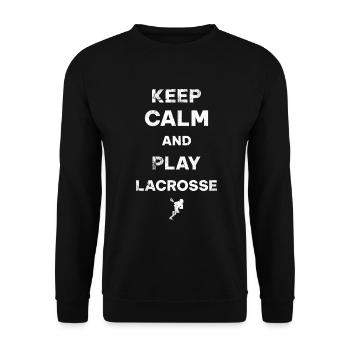 Stay Calm And Play Lacrosse Design For One - Unisex Sweatshirt - black - Front - Alina (178cm) & Michal (187cm)