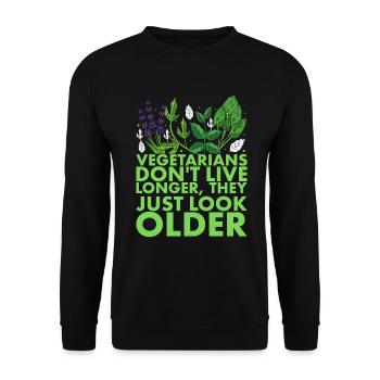 Les végétariens ne vivent plus, ils ne font que grandir - Sweat-shirt Unisexe - noir - Devant - Alina (178cm) & Michal (187cm)