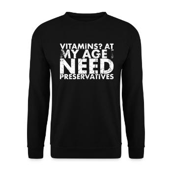 Vitamines à mon âge dont j’ai besoin - Sweat-shirt Unisexe - noir - Devant - Alina (178cm) & Michal (187cm)