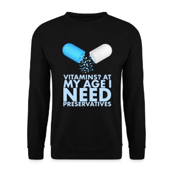 Vitamines à mon âge dont j’ai besoin - Sweat-shirt Unisexe - noir - Devant - Alina (178cm) & Michal (187cm)