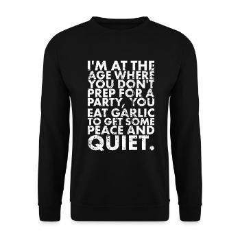 Ich Bin In Dem Alter, In Dem Du Dich Nicht Auf A - Unisex Pullover - Schwarz - Vorne - Alina (178cm) & Michal (187cm)