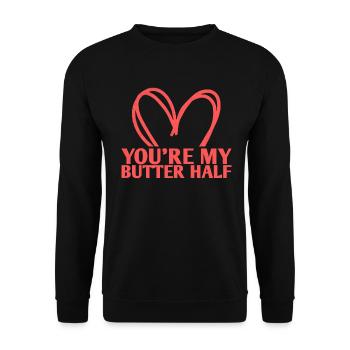 Tu es mon design de mariage à moitié beurre pour le - Sweat-shirt Unisexe - noir - Devant - Alina (178cm) & Michal (187cm)
