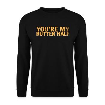 Tu es mon design de mariage à moitié beurre pour le - Sweat-shirt Unisexe - noir - Devant - Alina (178cm) & Michal (187cm)