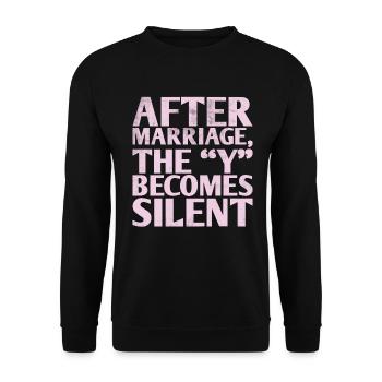 After marriage, the "y" becomes a silent design - Unisex Sweatshirt - black - Front - Alina (178cm) & Michal (187cm)