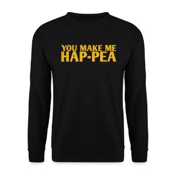 Ils me font Hap-pea-marriage-design pour la mariée - Sweat-shirt Unisexe - noir - Devant - Alina (178cm) & Michal (187cm)