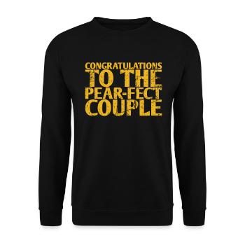 Herzlichen Glückwunsch An Das Pear-fect-paar Zur - Unisex Pullover - Schwarz - Vorne - Alina (178cm) & Michal (187cm)