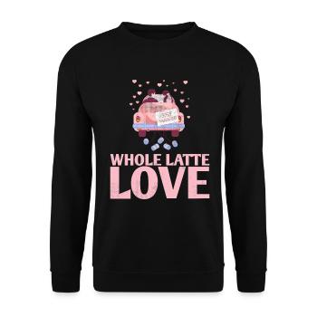 Latte-Liebes-ehe-design entier pour mariés - Sweat-shirt Unisexe - noir - Devant - Alina (178cm) & Michal (187cm)