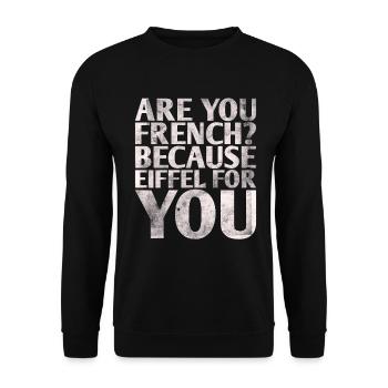 Sind Sie Franzose, Weil Eiffel Für Sie Design Für - Unisex Pullover - Schwarz - Vorne - Alina (178cm) & Michal (187cm)