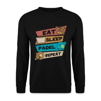 Manger du padel de sommeil Répéter - Sweat-shirt Unisexe - noir - Devant - Alina (178cm) & Michal (187cm)