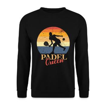 Padel Queen Padelschläger Ball Design Für Padel - Unisex Pullover - Schwarz - Vorne - Alina (178cm) & Michal (187cm)