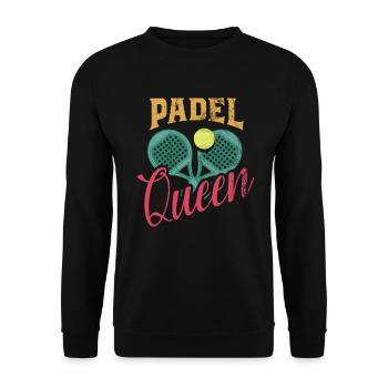 Padel Queen Padelschläger Ball Design Für Padel - Unisex Pullover - Schwarz - Vorne - Alina (178cm) & Michal (187cm)