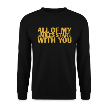 All My Smiles Start With You Design For The Bride - Unisex Sweatshirt - black - Front - Alina (178cm) & Michal (187cm)