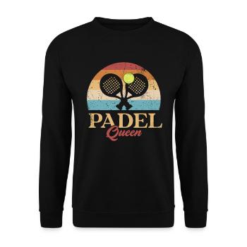 Padel Queen Padelschläger Ball Design Für Padel - Unisex Pullover - Schwarz - Vorne - Alina (178cm) & Michal (187cm)