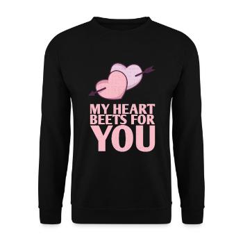 Mes betteraves de cœur pour vous Conception de mariage pour la mariée - Sweat-shirt Unisexe - noir - Devant - Alina (178cm) & Michal (187cm)
