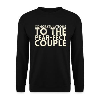 Herzlichen Glückwunsch An Die Pear-fect Für Braut - Unisex Pullover - Schwarz - Vorne - Alina (178cm) & Michal (187cm)