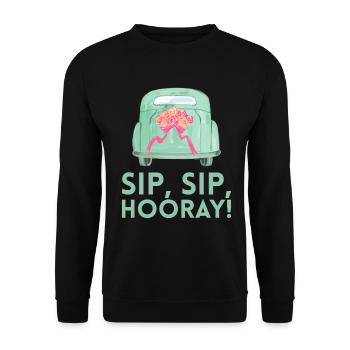 Sip Sip Hurra Marriage Draft For Bridal Groom - Unisex Sweatshirt - black - Front - Alina (178cm) & Michal (187cm)