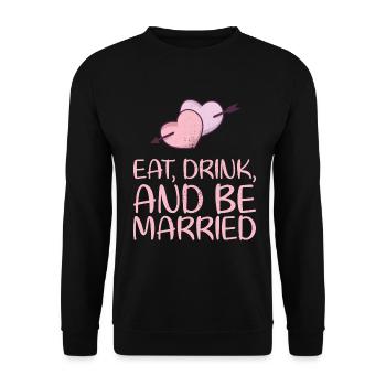 Manger, boire et se marier, - Sweat-shirt Unisexe - noir - Devant - Alina (178cm) & Michal (187cm)