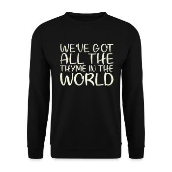 Wir Haben Den Ganzen Thymian Im Weltdesign Für - Unisex Pullover - Schwarz - Vorne - Alina (178cm) & Michal (187cm)
