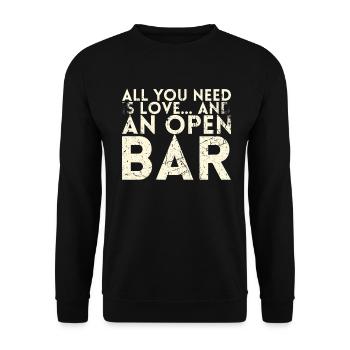 All you need is love and a design - Unisex Sweatshirt - black - Front - Alina (178cm) & Michal (187cm)
