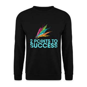 2 Punkte Zum Erfolg Für Badmintonspieler Bzw - Unisex Pullover - Schwarz - Vorne - Alina (178cm) & Michal (187cm)