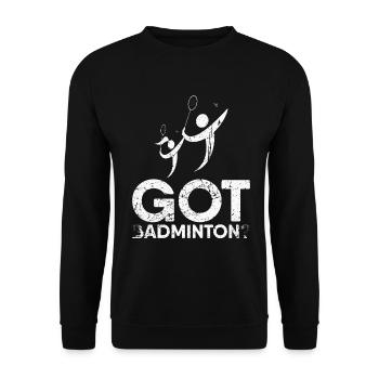 Got Badminton for Badminton Players or Badminton - Unisex Sweatshirt - black - Front - Alina (178cm) & Michal (187cm)