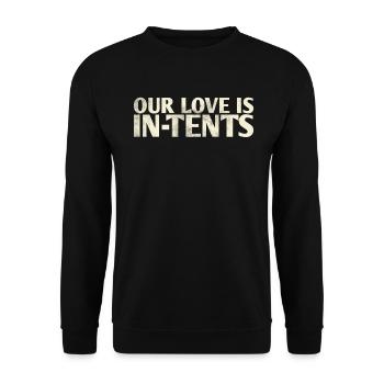 Our Love Is In-tents Hochzeitsdesign Für Die Braut - Unisex Pullover - Schwarz - Vorne - Alina (178cm) & Michal (187cm)