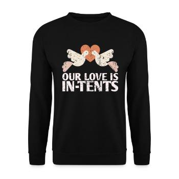 Our Love Is In-tents Hochzeitsdesign Für Die Braut - Unisex Pullover - Schwarz - Vorne - Alina (178cm) & Michal (187cm)