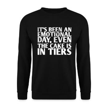 C’était une journée émouvante, même pour le gâteau - Sweat-shirt Unisexe - noir - Devant - Alina (178cm) & Michal (187cm)