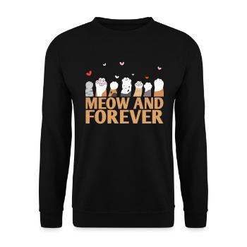 Meow and Forever Marriage Design for the Bride and - Unisex Sweatshirt - black - Front - Alina (178cm) & Michal (187cm)