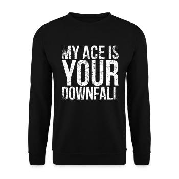 My Ace Is Your Downfall Design For Tennis Fans - Unisex Sweatshirt - black - Front - Alina (178cm) & Michal (187cm)