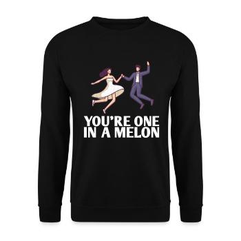 They Are One In A Melon Marriage Design For The - Unisex Sweatshirt - black - Front - Alina (178cm) & Michal (187cm)
