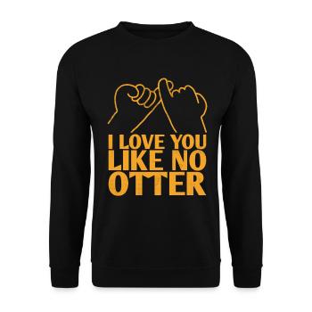 Je t’aime comme pas de conception de mariage de loutre pour le - Sweat-shirt Unisexe - noir - Devant - Alina (178cm) & Michal (187cm)