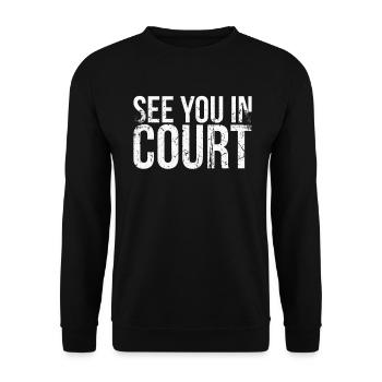 Rendez-vous sur le terrain pour les joueurs de badminton - Sweat-shirt Unisexe - noir - Devant - Alina (178cm) & Michal (187cm)