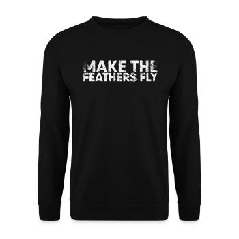 Lassen Sie Die Federn Fliegen Für Badmintonspieler - Unisex Pullover - Schwarz - Vorne - Alina (178cm) & Michal (187cm)
