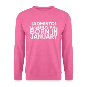 Les légendes du badminton naissent en janvier - Sweat-shirt Unisexe - rose - Devant