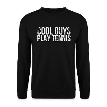 Cool Guys Play Tennis Design For Tennis Fans - Unisex Sweatshirt - black - Front - Alina (178cm) & Michal (187cm)