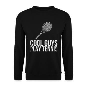 Cool Guys Play Tennis Design For Tennis Fans - Unisex Sweatshirt - black - Front - Alina (178cm) & Michal (187cm)