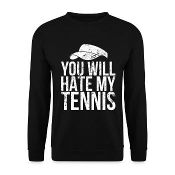 You will become my tennis design for tennis fans - Unisex Sweatshirt - black - Front - Alina (178cm) & Michal (187cm)